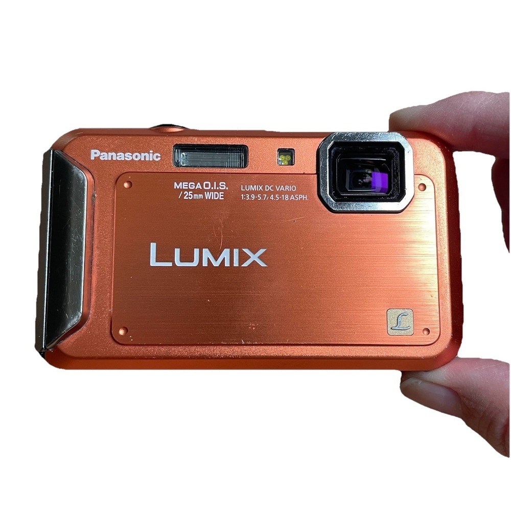 Panasonic LUMIX DMC-TS20 16.1MP Waterproof Digital Camera Only Orange Works